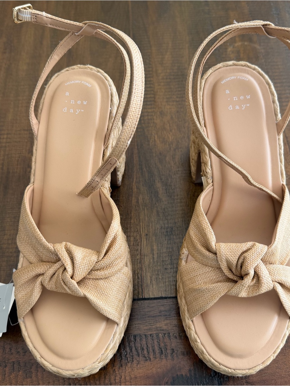 NWT Platform Rafia Heeled Sandals - Picture 2 of 5